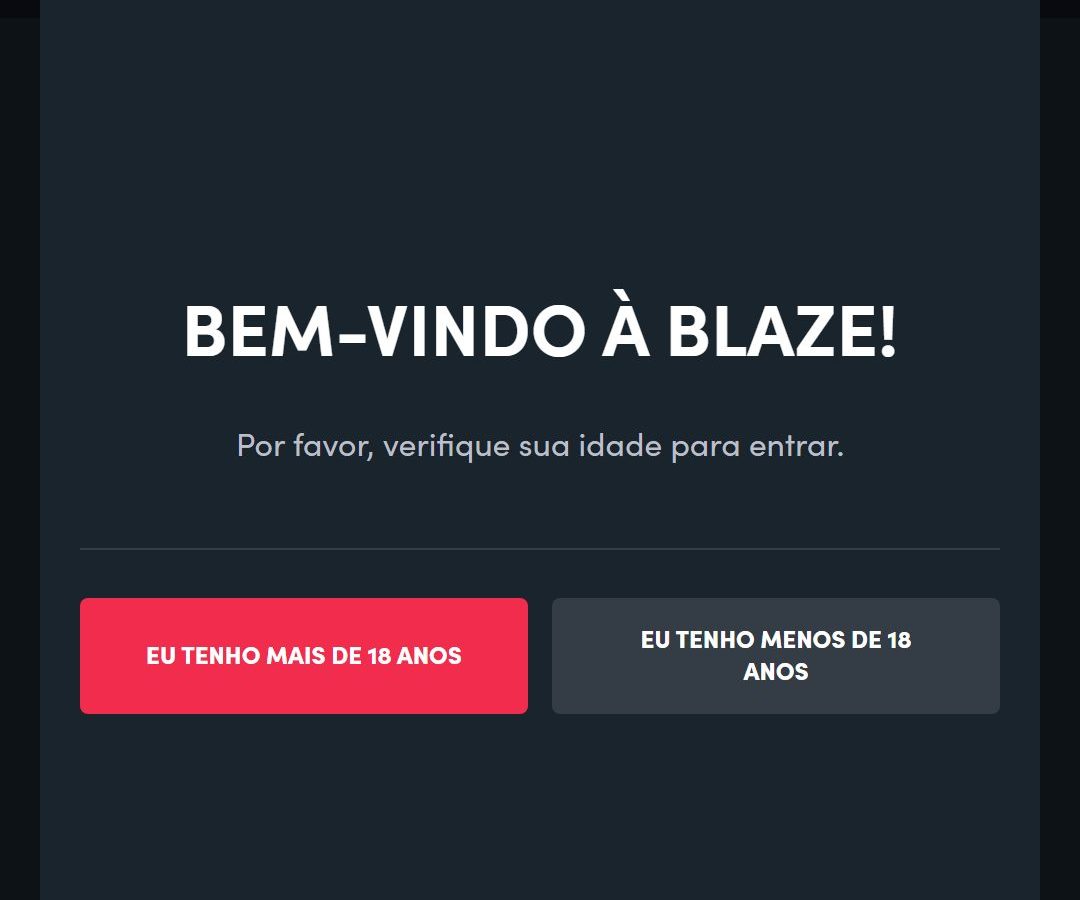 Tela inicial da Blaze aberta do Brasil em 04/08/2026