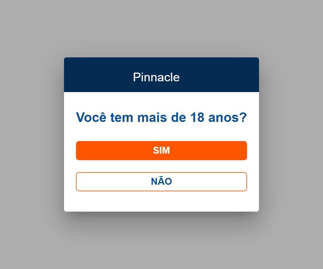 Tela inicial da Pinnacle aberta do Brasil em 04/08/2026