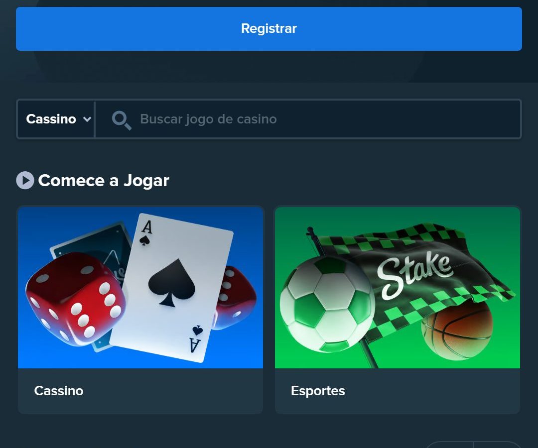 Tela inicial da Stake aberta do Brasil em 04/08/2026